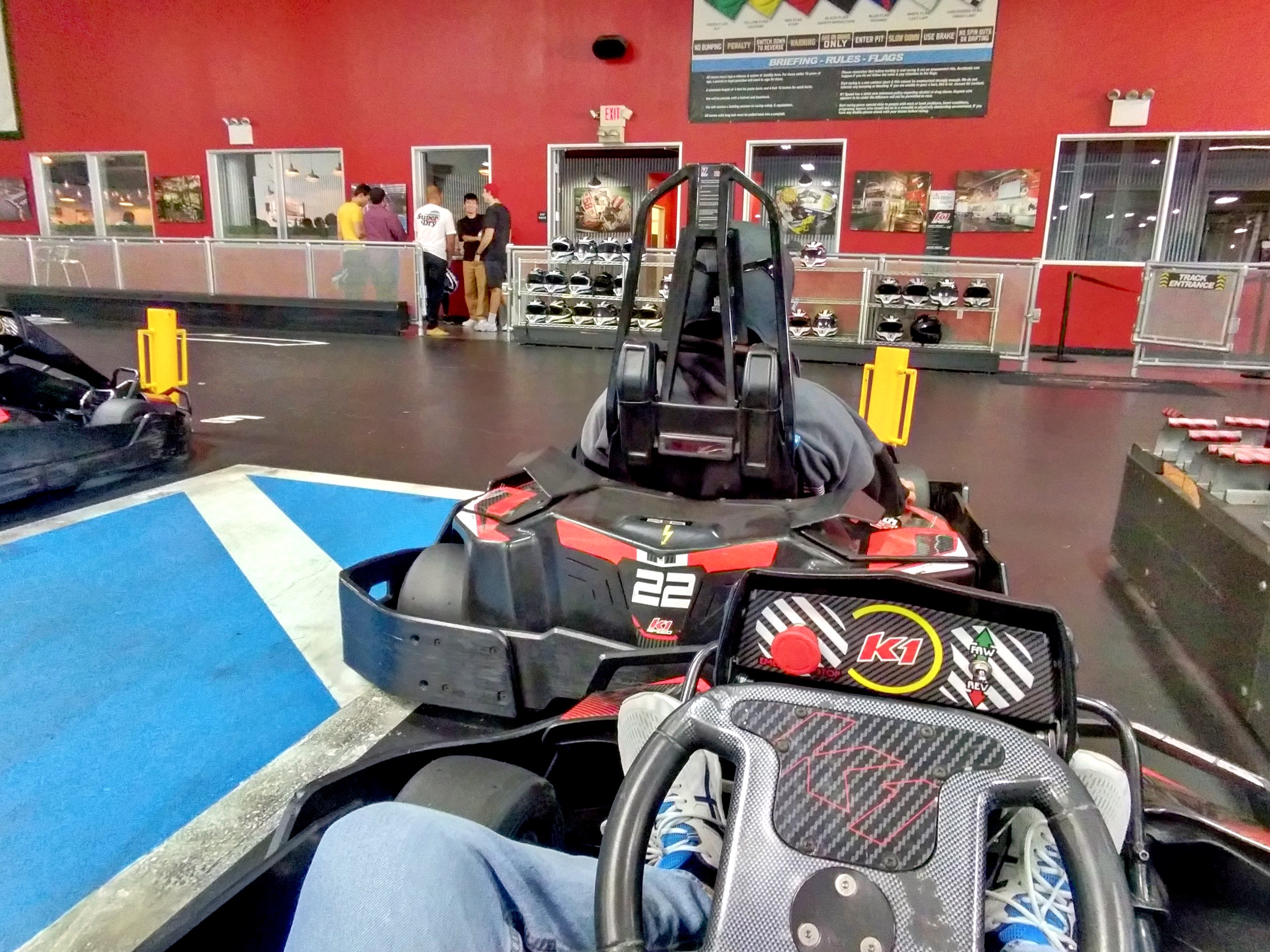 Driver's-eye view of a go-kart