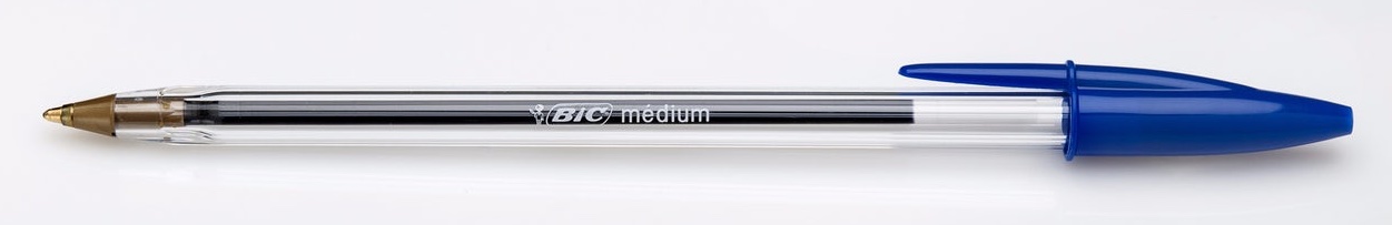 A standard Bic ballpoint pen